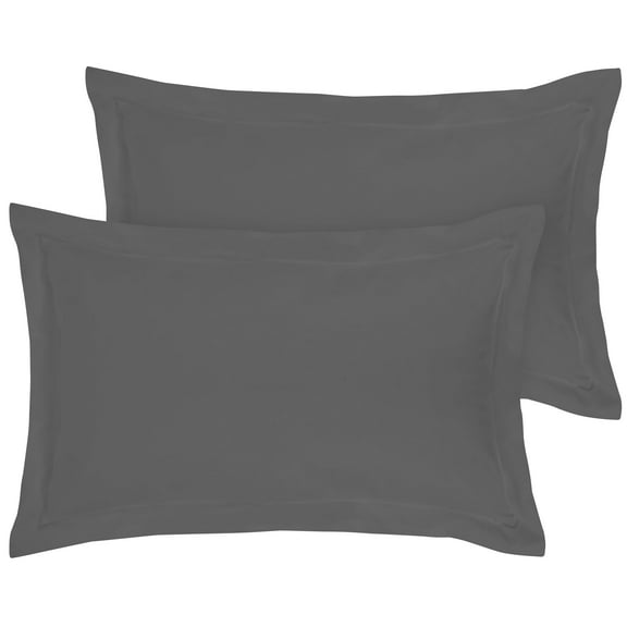 Royale Linens Pillow Shams 2 Pack Euro Size 26x26 Inch - Brushed 1800 Microfiber - Bed Pillow Shams, Wrinkle & Fade Resistant Super Soft and Cozy - Envelope Closure - Oxford Pillowcase (Euro,Grey)