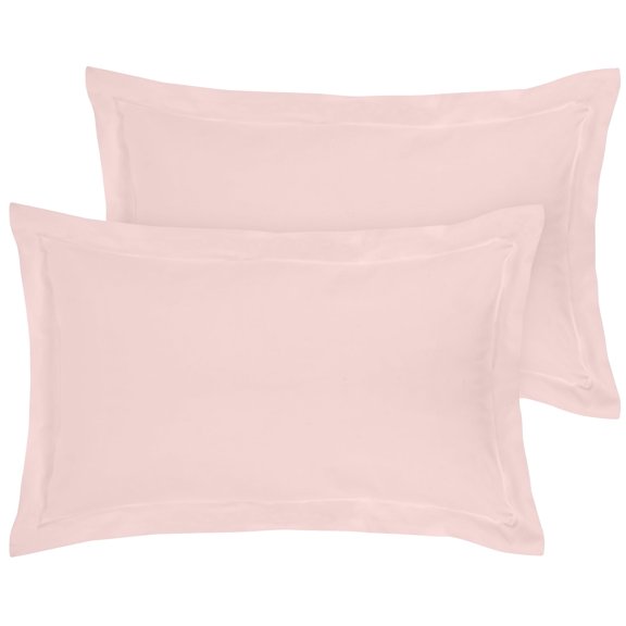 Royale Linens Pillow Shams 2 Pack King Size 20x36 Inch - Brushed 1800 Microfiber - Bed Pillow Shams, Wrinkle & Fade Resistant Super Soft and Cozy - Envelope Closure - Oxford Pillowcase (King, Pink)