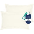 thumbnail image 1 of Royale Linens Pillow Shams 2 Pack King Size 20x36 Inch - Brushed 1800 Microfiber - Bed Shams, Wrinkle & Fade Resistant Super Soft and Cozy - Envelope Closure - Oxford Pillowcase (King,Ivory), 1 of 9