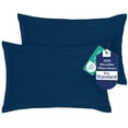 thumbnail image 1 of Royale Linens Pillow Shams 2 Pack Standard Size 20x26 Inch Brushed 1800 Microfiber Bed Pillow Shams, Wrinkle Resistant Super Soft and Cozy Back Overlap Closure - Oxford Pillowcase (Standard, Navy), 1 of 9