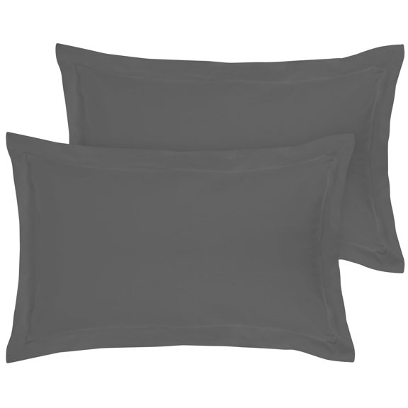 Royale Linens Pillow Shams 2 Pack Standard Size 20x26 Inch - Brushed 1800 Microfiber - Bed Pillow Shams Wrinkle & Fade Resistant Super Soft and Cozy - Envelope Closure - Oxford Pillowcase (Std,Grey)