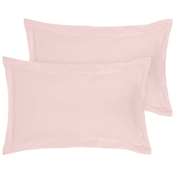Royale Linens Pillow Shams 2 Pack Standard Size 20x26 Inch- Brushed 1800 Microfiber - Bed Pillow Shams, Wrinkle & Fade Resistant Super Soft and Cozy - Envelope Closure - Oxford Pillowcase (Std, Pink)
