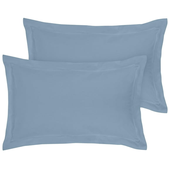 Royale Linens Pillow Shams 2 Pack Standard Size 20x26 Inch-Brushed 1800 Microfiber-Bed Pillow Shams, Wrinkle & Fade Resistant Super Soft and Cozy-Envelope Closure -Oxford Pillow Case (Std, Lake Blue)