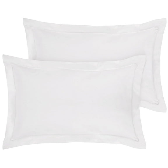 Royale Linens Pillow Shams 2 Pack Standard Size 20x26 Inch -Brushed 1800 Microfiber- Bed Pillow Shams, Wrinkle & Fade Resistant Super Soft and Cozy - Envelope Closure -Oxford Pillow Case (Std, White)