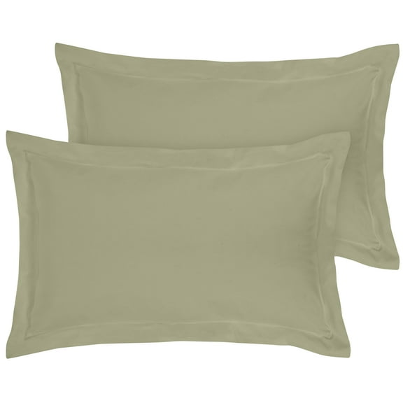Royale Linens Pillow Shams 2 Pack Standard Size 20x26 Inch - Brushed 1800 Microfiber - Bed Pillow Shams, Wrinkle & Fade Resistant Super Soft and Cozy - Envelope Closure- Oxford Pillowcase (Std, Sage)