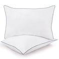 thumbnail image 1 of ROYALE LINENS Pillows Queen Size Set of 2 -Bed Pillow for Sleeping -Cooling Pillow for Back, Stomach or Side Sleepers -Down Alternative Queen Piping Pillows -Hotel Quality (20x30 Inches, Pack of 2), 1 of 10