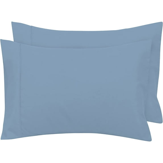 Royale Linens Queen Pillowcase Set of Inch Lake Blue Microfiber Pillowcases - OEKO-TEX Certified, Machine Washable Lake Blue Queen Pillow Case