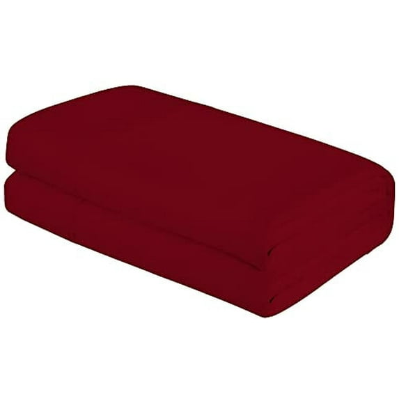 Royale Linens Queen Size Flat Sheet Only - Brushed 1800 Microfiber - Wrinkle&Stain Resistant - Hotel Quality Flat Sheet Sold Separately - Top Sheet for Bed (Queen,Burgundy)