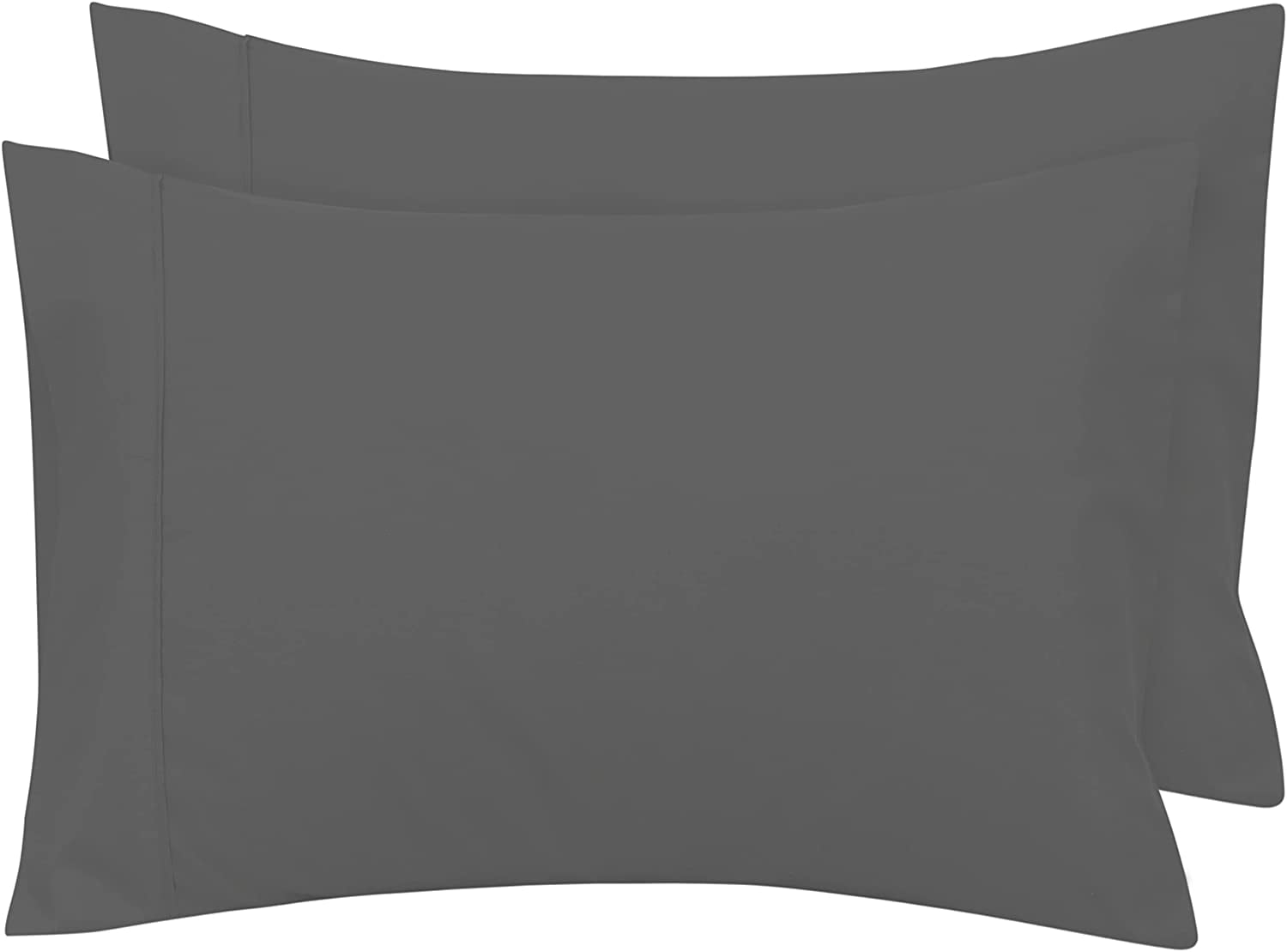 Royale Linens 300 Thread Count Cotton Pillowcases - Soft Breathable Pillow Covers With Hem Piping, Standard/Queen/King Sizes Available
