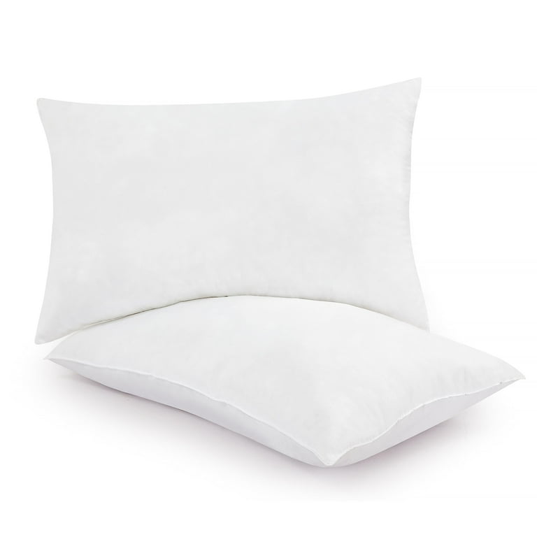 Thin Soft Bed Pillows Set Of 2 – Low Profile, Down Alternative Fill, Standard 20x26 Inches