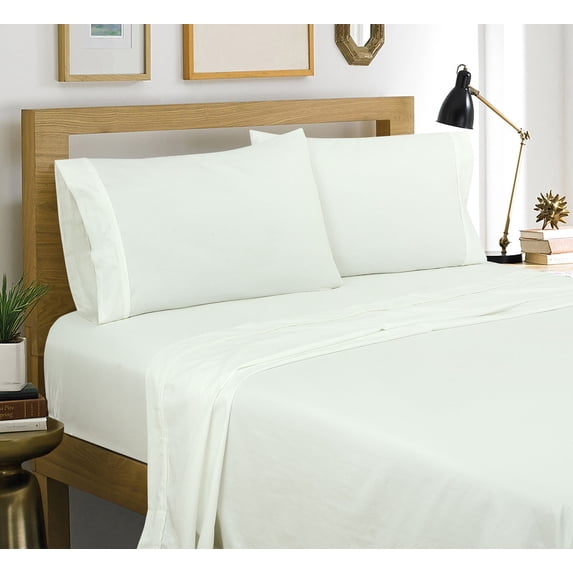 Royale Linens White 400 Thread Count Performance Queen Sheet Set