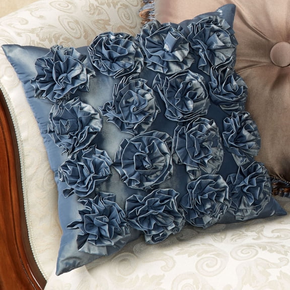 Royale Provincial Blue Bedding Pillow Tailored 14" Square
