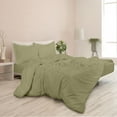 thumbnail image 1 of ROYALE Sage Green Duvet Cover Queen Size - Washed Duvet Cover Set 3 Piece Double Brushed Duvet Covers with Button Closure - 1 Duvet Cover 90x90 inch and 2 Pillow Shams - Comforter Cover, 1 of 8