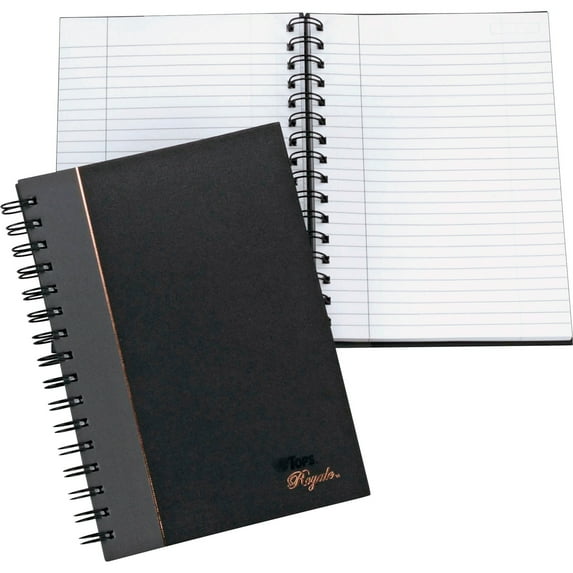 Royale Wirebound Business Notebooks, 1 Subject, Medium/college Rule, Black/gray Cover, 8.25 X 5.88, 96 Sheets | Bundle of 5 Each