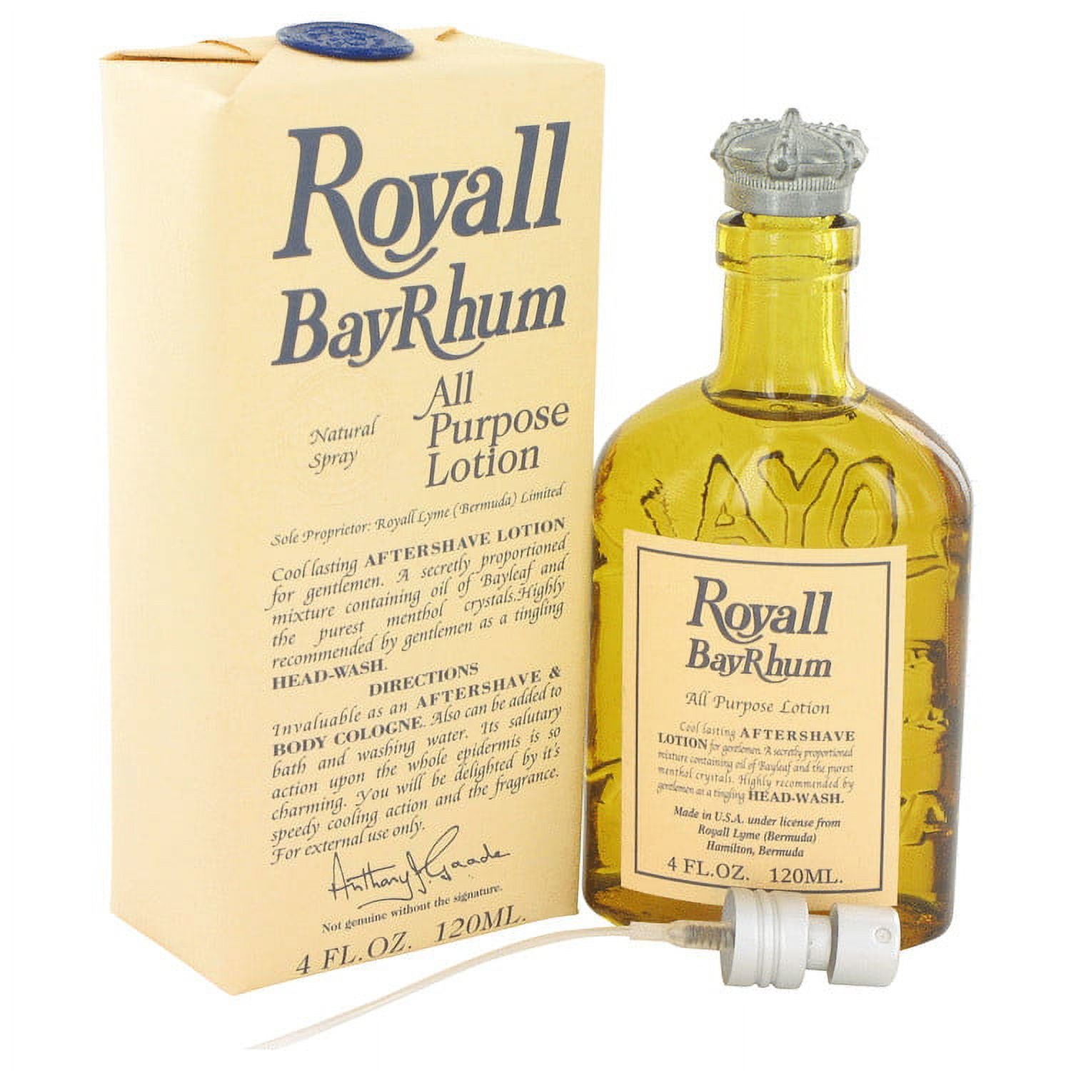 Royall Bay Rhum by Royall Fragrances All Purpose Lotion Cologne with sprayer 4 oz Great price and 100 authentic