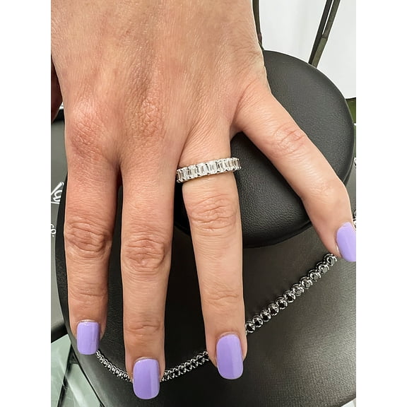 Royalle - 5 Carat Emerald Cut Diamond Eternity Band