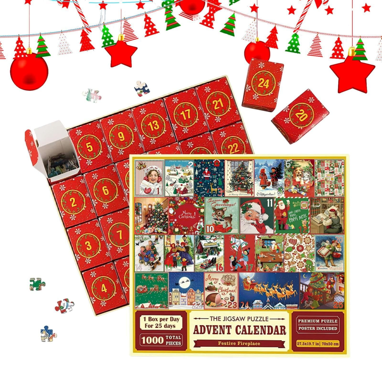 Royallove Advent Calendar 2023 Christmas Jigsaw Puzzle 1000 Pieces, 24
