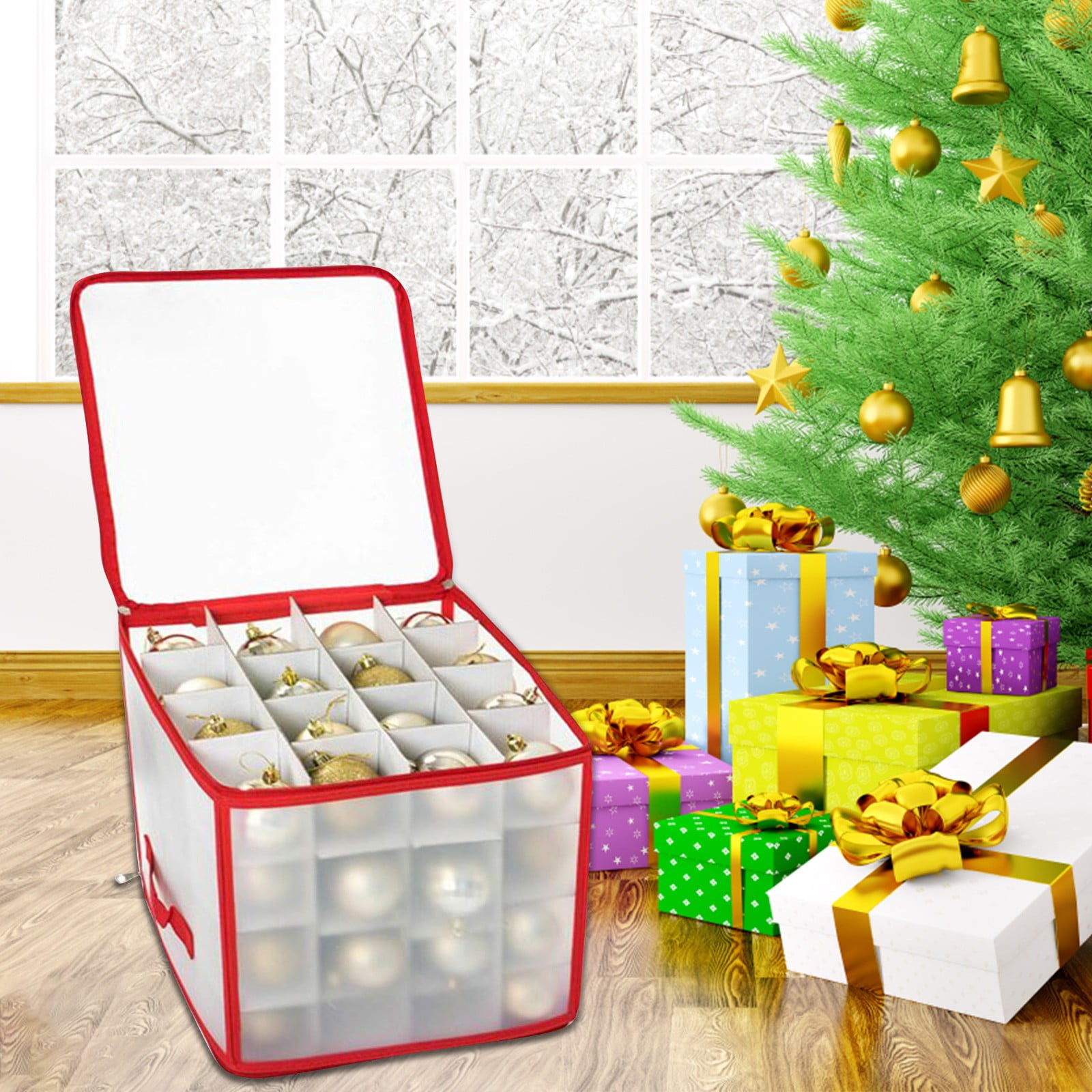 Royallove Christmas Tree 64 Baubles Storage Box Ornament Xmas Tree Bag