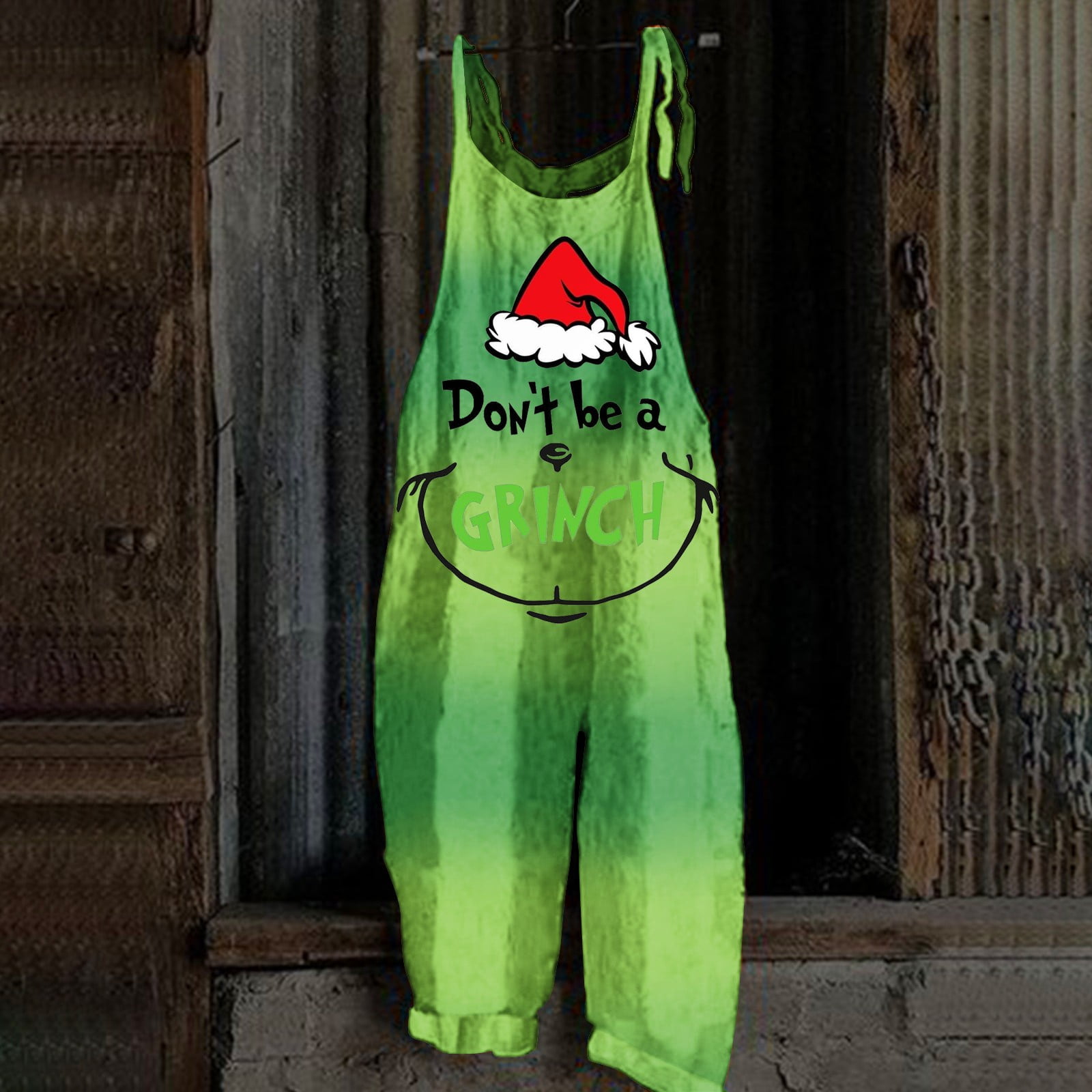 Royallove 𝑮𝒓𝒊𝒏𝒄𝒉 Ugly Christmas Jumpsuit for Women Green Matching