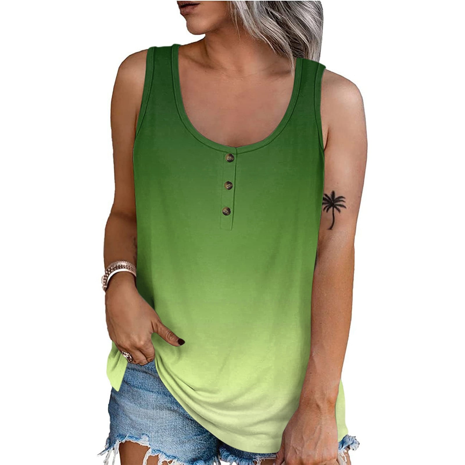 Royallove Women Summer Sleeveless Casual Printed ONeck TShirt Tops