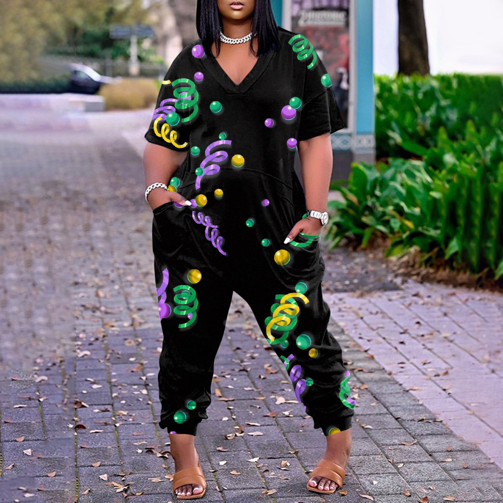 plus size mardi gras jumpsuit