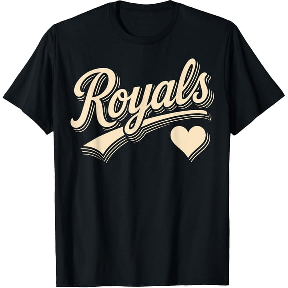 Royals Retro Style Heart Script Name Gift For Men Women Kids T-Shirt
