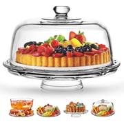 Royalty Art Glass Cake Stand 12-Inch Round Clear Glass Contemporary Style Pedestal for Cakes Pies Tarts and Pastries Dishwasher Safe Entertaining and Gifting made in Italy