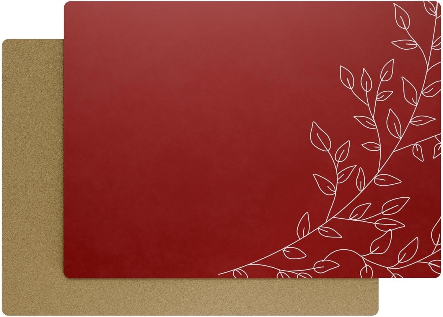 Royalty Art Dark Red Cork-Backed Table Place Mats, 16 X 11 X 1
