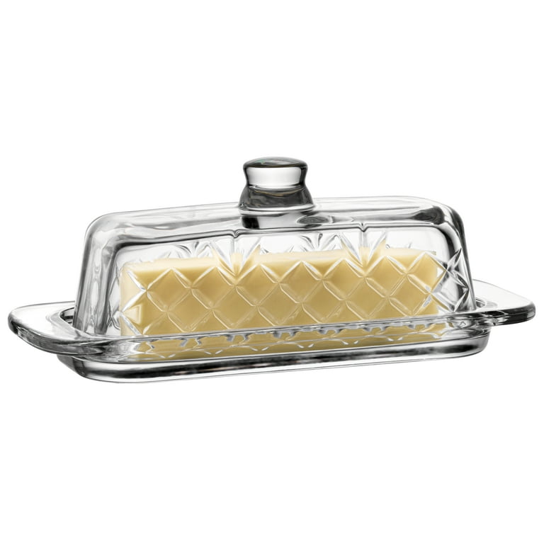 Clear Glass Covered Butter Holder Lid Dish Keeper Farmhouse Home Kitchen Decor Clear Glass Covered Butter Holder Lid Dish Keeper Farmhouse Home Kitchen Decor