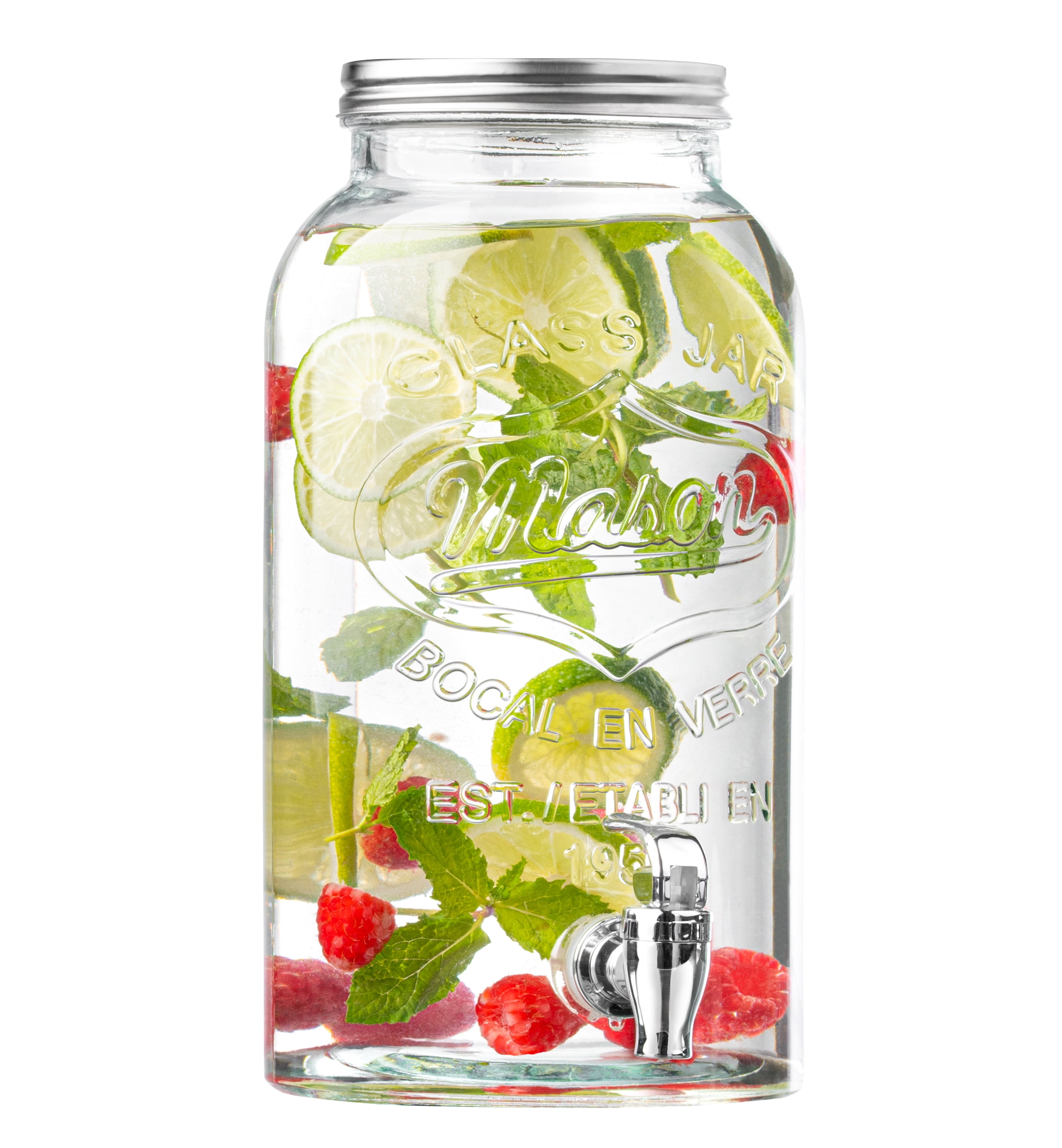 1 Gallon Drink Dispenser with Spigot 18/8 Stainless Steel – Airtight &  Leakproof Glass Sun Tea Jar with Anti-Rust Lid, Beverage Dispenser for  Parties