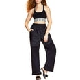 thumbnail image 1 of Royalty By Maluma Women's Mixed Media Sweatpants Black Size XXX-Large, 1 of 3