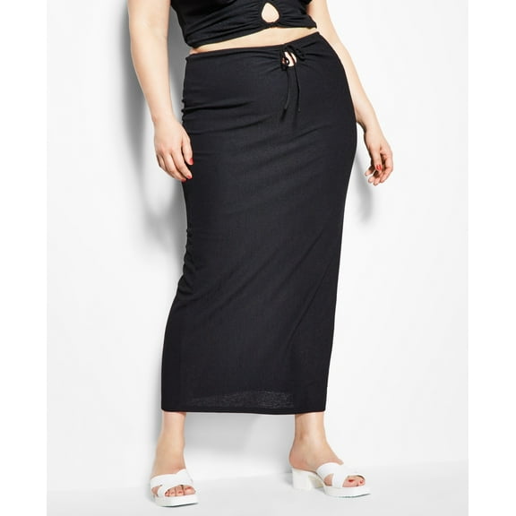 Royalty By Maluma Women's Tie Front Maxi Skirt Black Size X-Small
