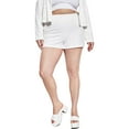 thumbnail image 1 of Royalty By Maluma Womens Crown Embossed French Terry Shorts Ivory XS, 1 of 4