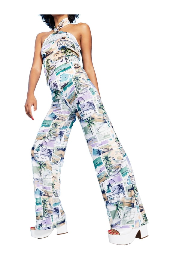 Womens High Rise Wide Leg Flared Pants