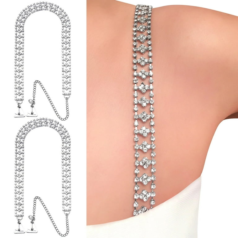 Royalty Crystals (Silver) Rhinestone Dress Straps | by PIN STRAPS