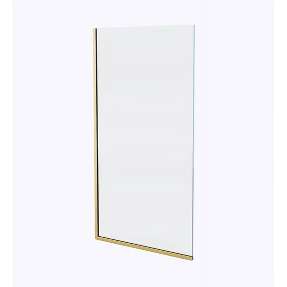 Royalty Fixed Shower Screen for Bathroom - 3/8'' Thick Clear Tempered Glass Shower Door Soap & Hard Water Resistant Timeless & Minimalist Design - Glass Shield Coating (30"x60", Brushed Gold)