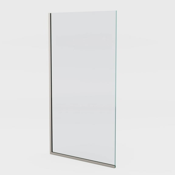 Royalty Fixed Shower Screen for Bathroom - 3/8'' Thick Clear Tempered Glass Shower Door Soap & Hard Water Resistant Timeless & Minimalist Design - Glass Shield Coating (30 x 76", Brushed Nickel)