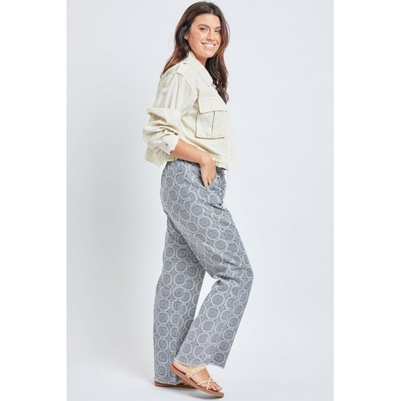 Women's High Rise Linen Blend Wide Leg Pant