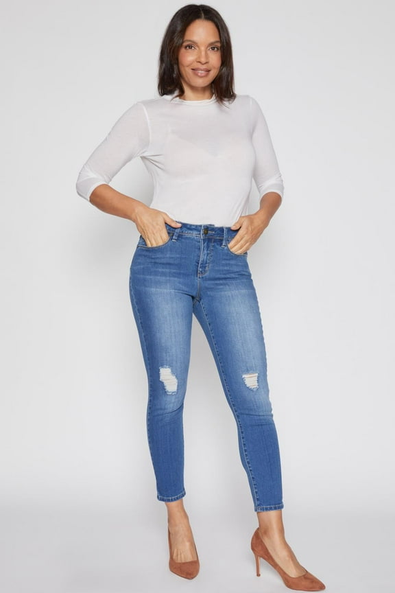 Women's Petite Tummy Control High Rise Classic Skinny Jean
