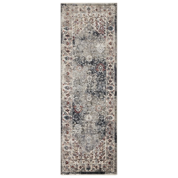 Royalty Gray 2 ft. x 7 ft. Traditional Runner Rug