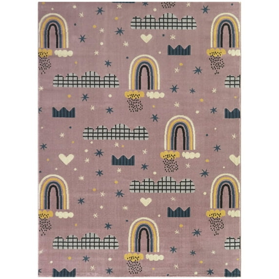 Balta Mod-Tod Royalty Kids Rainbow Area Rug 5'3" x 7' - Lavender