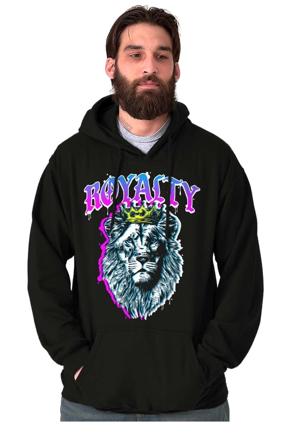 Royalty Lion Glitch Graffiti King Hoodie Sweatshirt Women Men Brisco Brands M