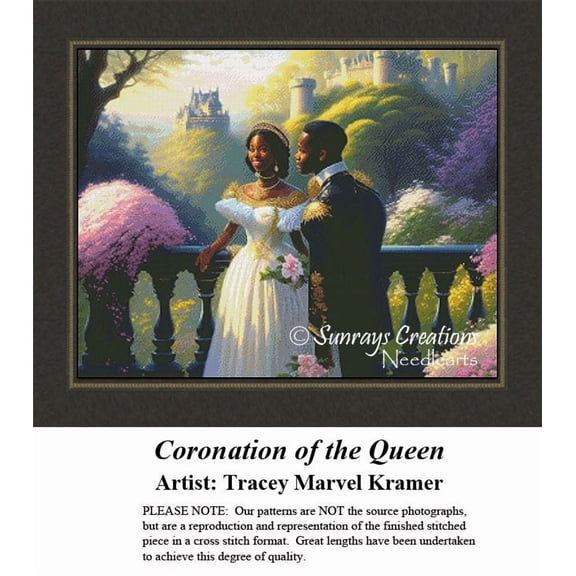 Royalty Nobility Cross Stitch Pattern | Coronation of the Queen (Pattern Only, You Provide The Floss and Fabric)
