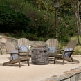 thumbnail image 1 of Royalty Outdoor 5 Piece Acacia Wood Adirondack Chair Set with Light Weight Concrete Fire Pit, Grey, Grey, 1 of 7