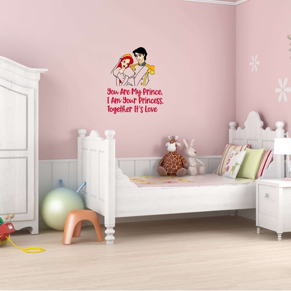 Royalty You Are My Princess I Am Your Prince Together Goodness Dream Big Act Like A Lady Girls Love Beautiful Crown Unicorns Sweet Decorating Ideas Wall Decal Sticker - Size: 32 In X 40 In