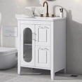 thumbnail image 1 of Royard Oaktree 24" Bathroom Vanity with Sink Combo, Single Basin Vanity Set with Glass Door & Drawers, 1 of 7