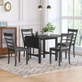 thumbnail image 1 of Royard Oaktree 5-piece Dining Table Set with Drop Leaf Dining Table and 4 Dining Chairs, Extendable Square Wood Dining Table with Ladder Back Chairs for Dining Room Living Room Kitchen, Gray, 1 of 7
