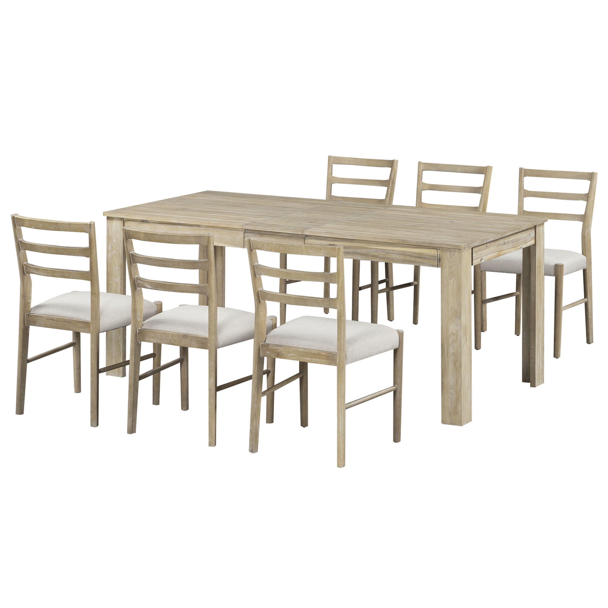 Royard Oaktree 7Piece Dining Table Set Wood Extendable Table with 2