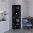 71" Tall Corner Wine Bar with Wine Rack, 5 Tier Bar Storage