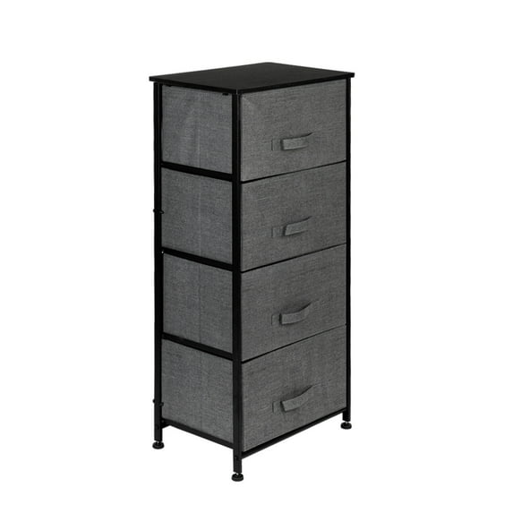 Royard Oaktree Dresser with 4 Drawers Chest of Drawers with Removable Fabric Bins Storage Drawers with Wood Top and Steel Frame for Closet, Living Room, Hallway, Entryway